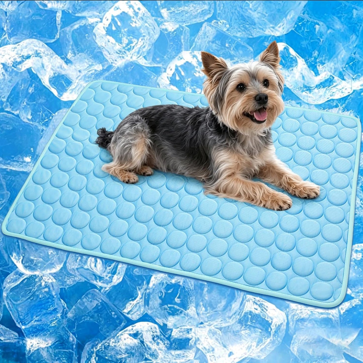 Dog Cooling Mat, Q-Max>0.4 Pet Dog Self Cool Pad, Ice Silk Washable Summer Cooled Mat for Dogs Cats, Kennels, Crates and Beds